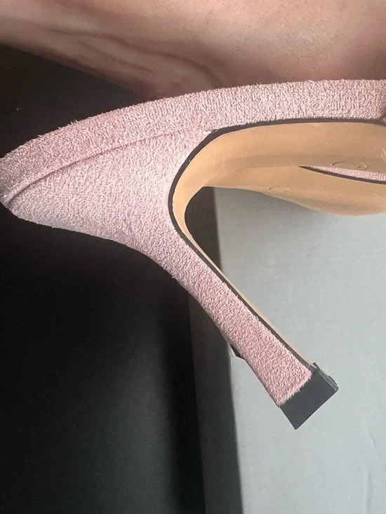 Unk Pink Pointed-Toe Bow Mules with Gold Studs - Picture 5 of 6